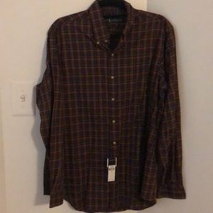 Ralph Lauren Men Plaid Button Down L NEW